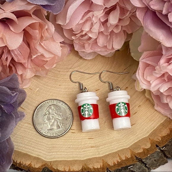 Starbucks Coffee Cup Dangle Earrings - Picture 12 of 12